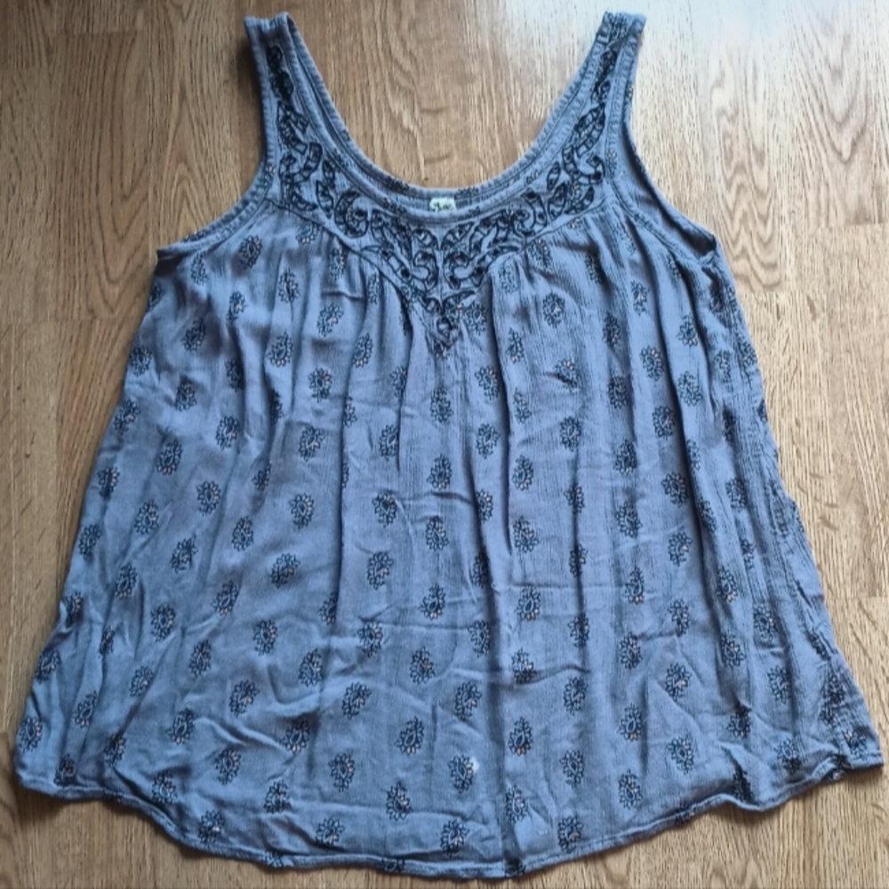 Mudd Juniors Tank Top XS Peasant Style Hippy Flowy Purple READ